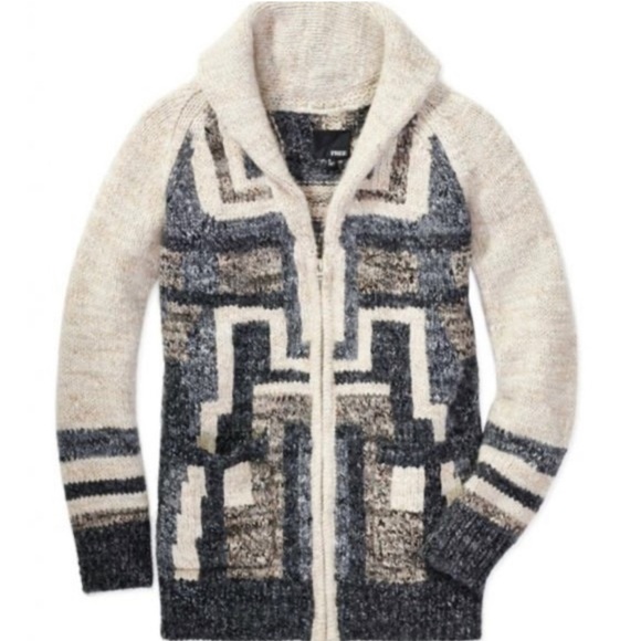 Aritzia Wilfre Free Alpaca Wool Zip up Shawl Sweater - Picture 3 of 3